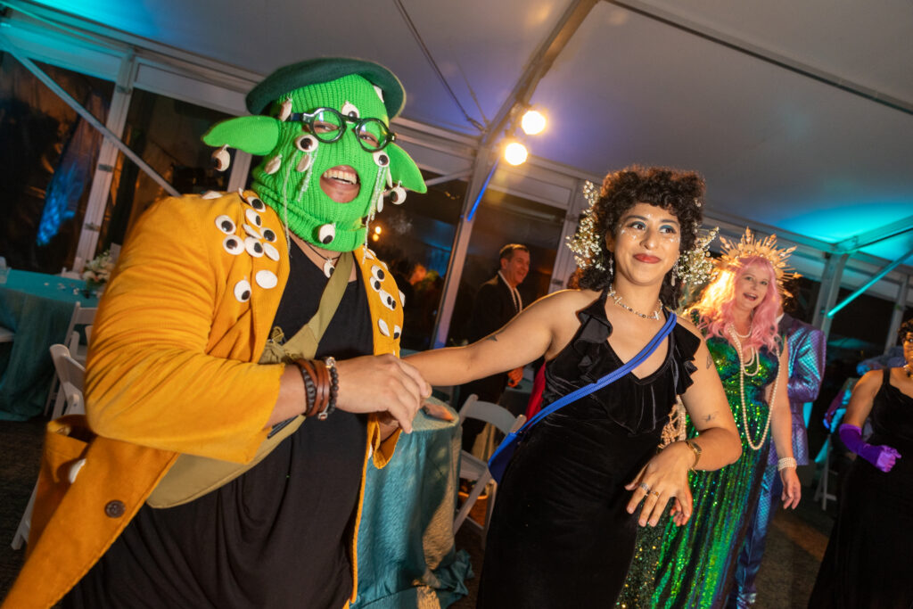 Matt Manalo, Sol Diaz at Lawndale Art Center Hair Ball  (Photo by Jenny Antill Clifton)