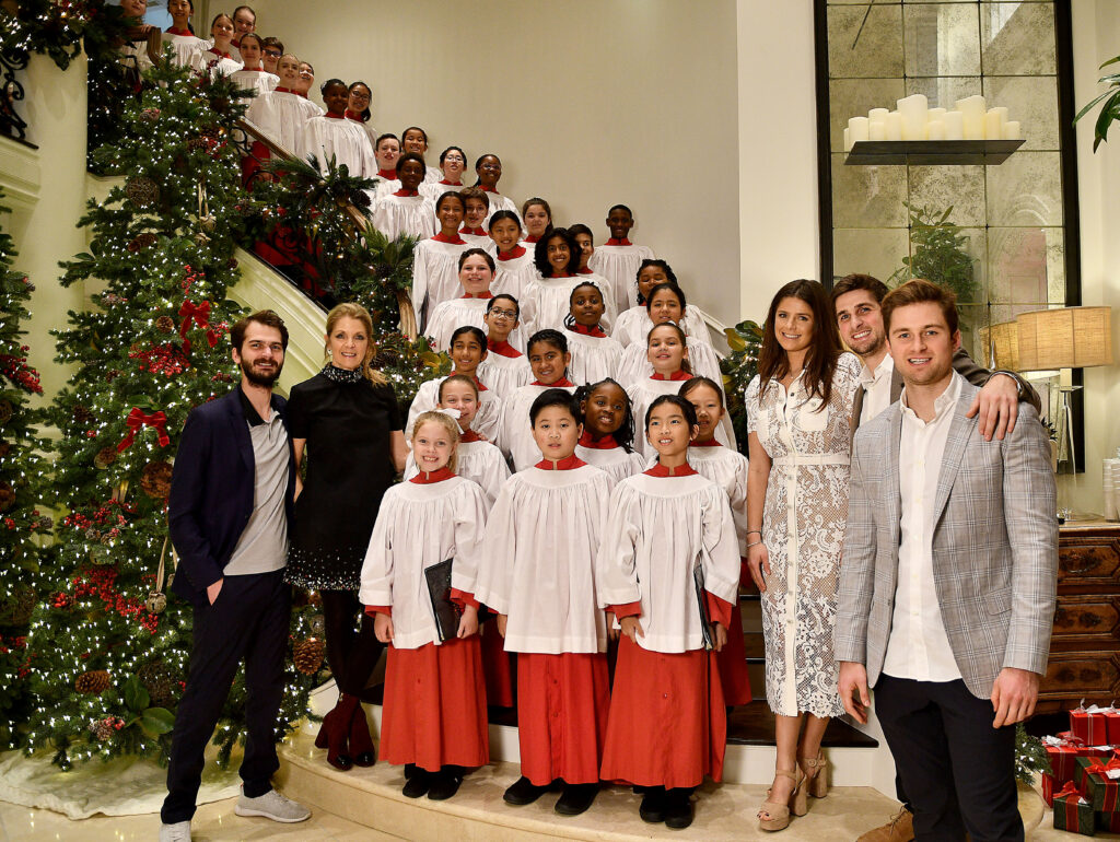 Michael, Paige, Blayne, Blake and Patrick Fertitta with the Houston Children’s Chorus