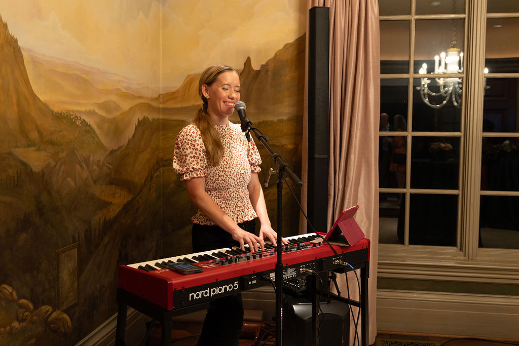 Musician Carly Carroll at the Sponsor Party for the 2023 Trains at NorthPark.