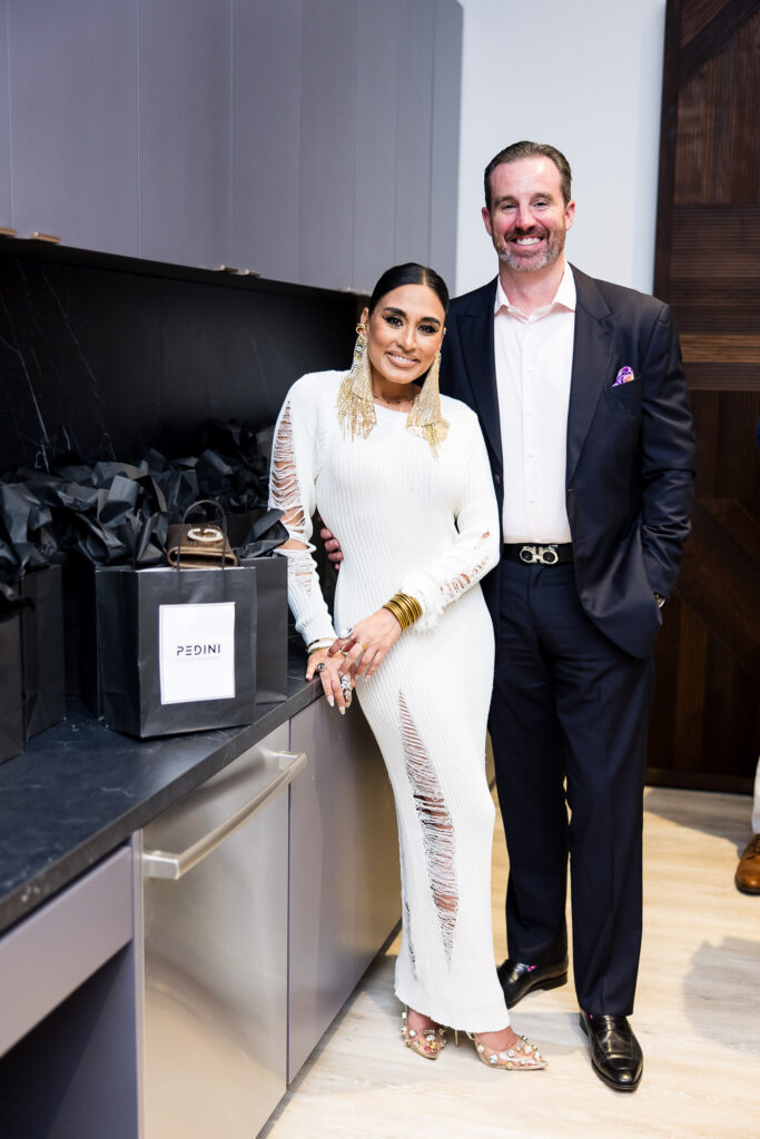 Neera Patidar, Billy Frank at the grand opening of Residences at The Allen. (Photo by Hung L. Truong Photography)