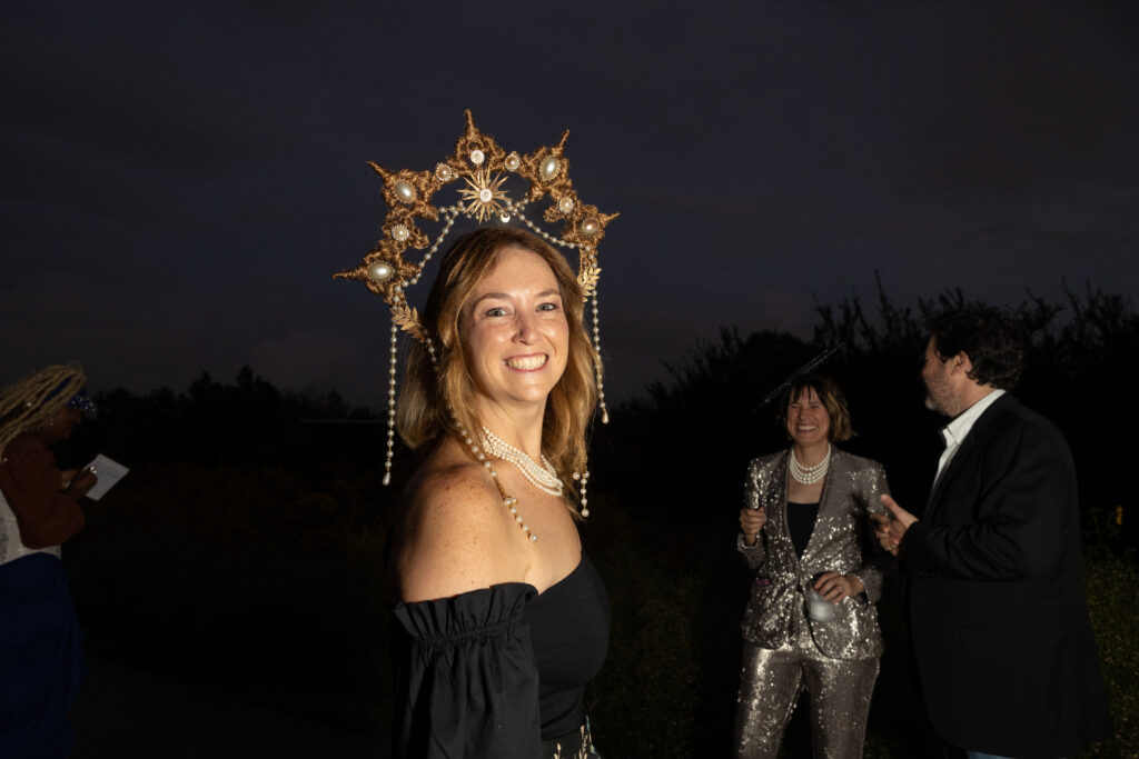 Nicole Romano with hair by Julie Correa at Lawndale Art Center Hair Ball  (Photo by Jenny Antill Clifton)