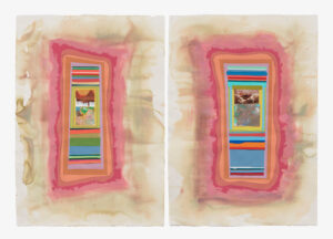 Plagens, Peter_Art History Maybe_2021_ mixed media on paper_diptych_ 41 1_2 x 60_