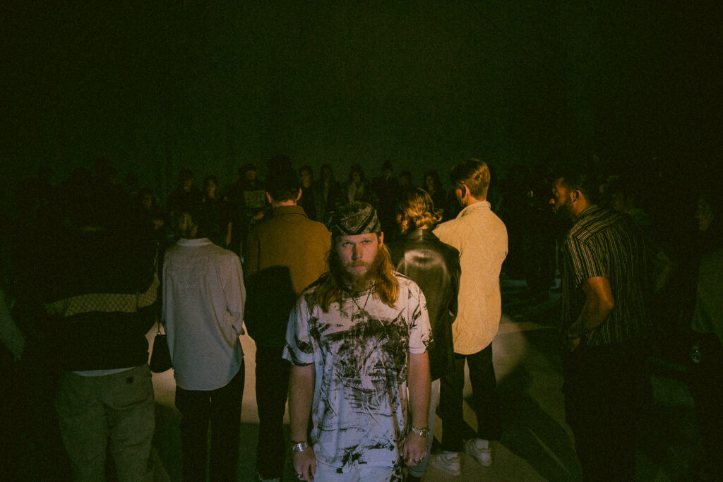 Artist Preston Douglas at his ambitious "Repurposed Religion" performance debut in L.A. (Photo by SemiTruck Studios)