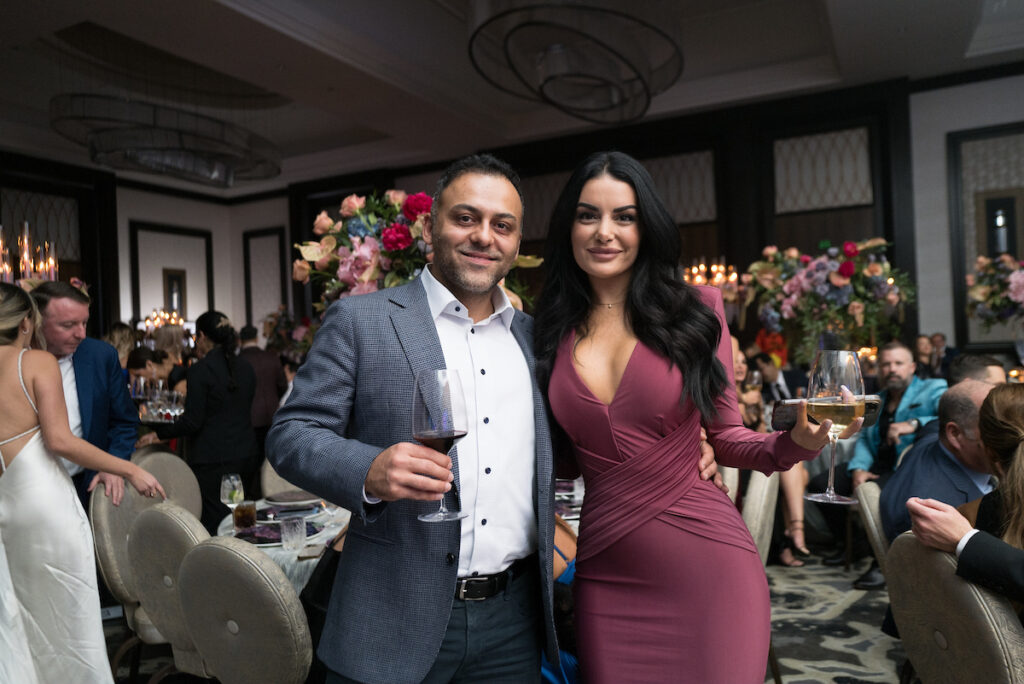 Reza Rastegar, Etaf Qamhieh at the Arts of Healing Foundation Physician Art Show and Dinner at the Post Oak Hotel (Photo by Daniel Ortiz)