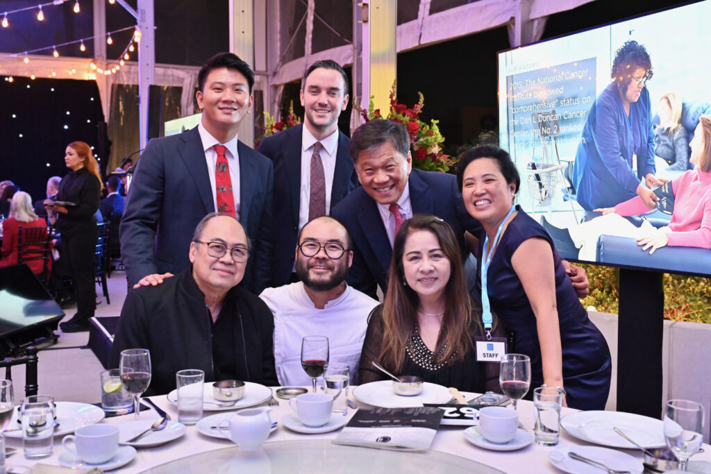 T- Kirby Liu, Chris McCarthy, Frank Liu, B- Reynaldo Qui, Chef Paul Qui, Elaine Qui at the Baylor College of Medicine 'Culinary Stars Shine for Cancer Research' dinner at POST Houston (Photo by Alejandro Montoya)