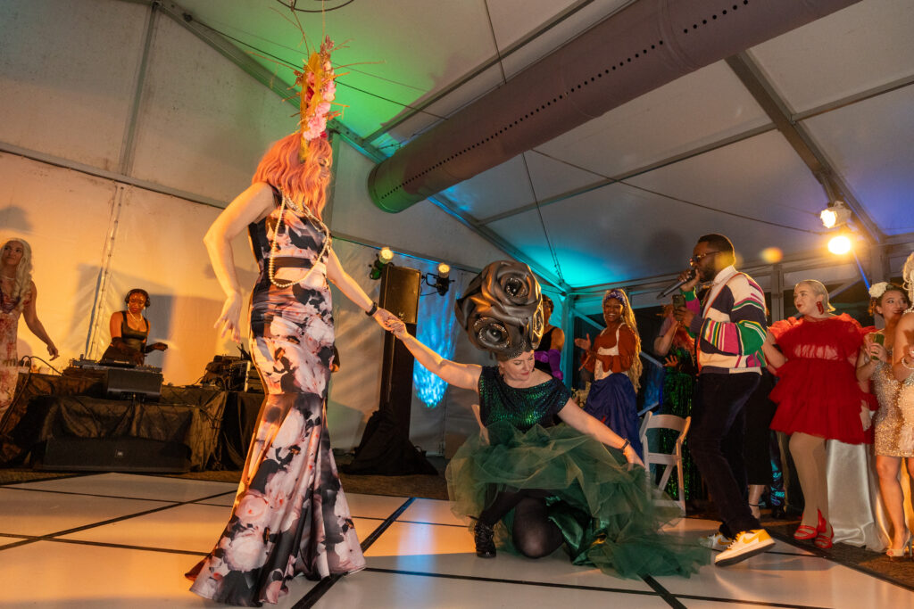 Vanessa Gaidosik, Jeryn Mayer at Lawndale Art Center Hair Ball  (Photo by Jenny Antill Clifton)