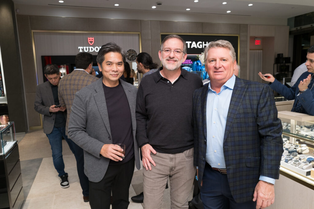 Wayne Nguyen, Mark Newman, Mark Holmes at the Zadok holiday party (Photo by Daniel Ortiz)