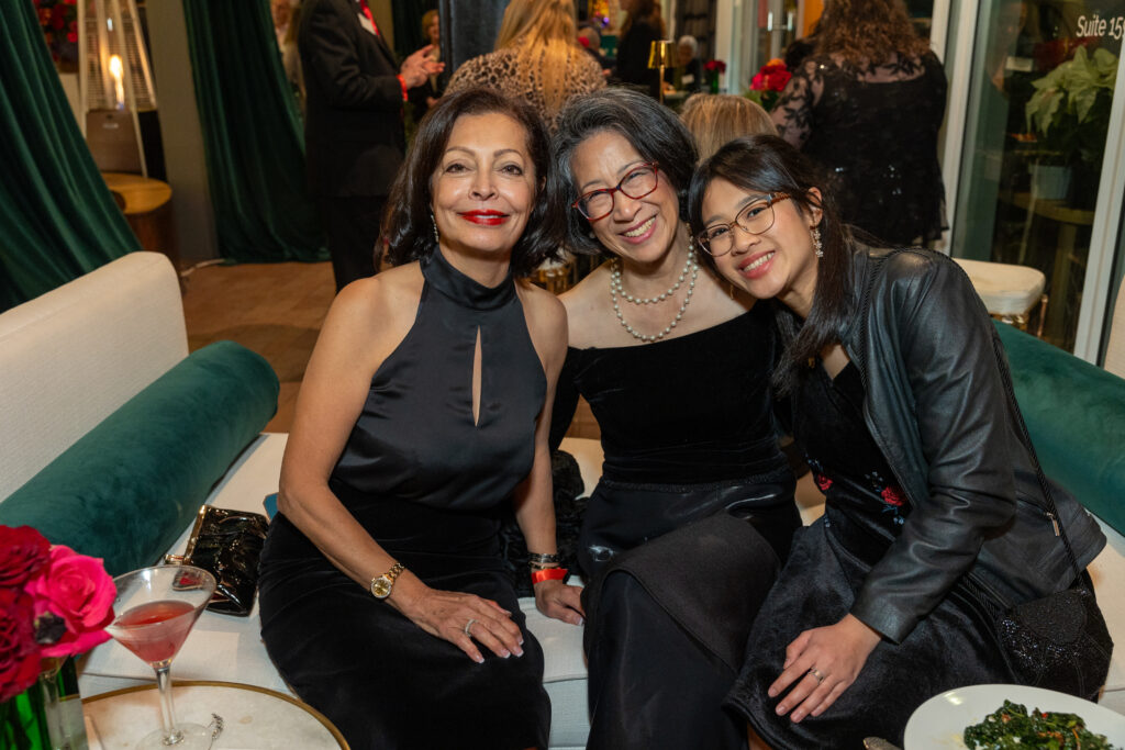 Zora Spevak, Elisabeth Go, Margaret Eng at Texas Children's Hospital Ambassadors holiday party held at the Montrose Collective. (Photo by Jenny Antill/Texas Children's Hospital)