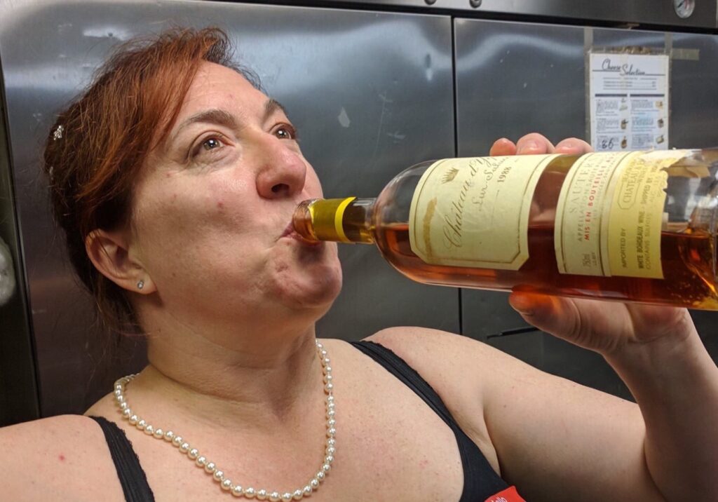 Daisy Durham and a favorite libation.