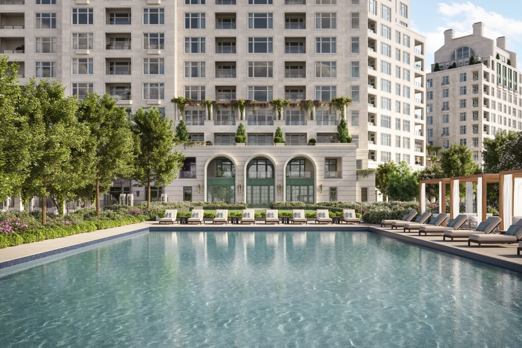 An Olympic-length pool is just one of the outdoor amenities at the Ritz-Carton Residences, The Woodlands. (Photo by Courtesy Howard Hughes)