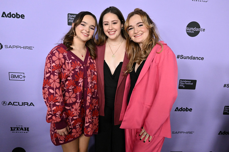 Three of the girls featured in Girls State who attended the premiere (photo courtesy of the Sundance Institute) 