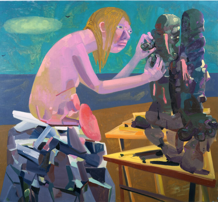 Dana Schutz's "New Legs," 2003, at Musée d'Art Moderne de Paris (© 2023 Dana Schutz. Courtesy the artist, CFA Berlin, Thomas Dane Gallery and David Zwirner. Photo Oren Slor)