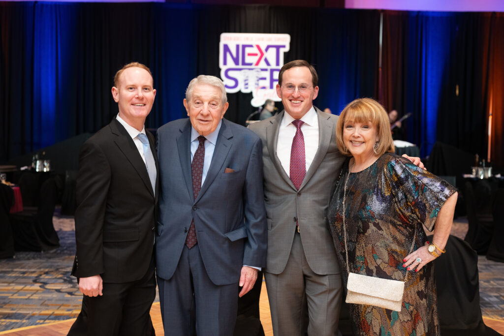 Adam Mincberg, Larry Buck, Scott Jacobson, Marilu Garza at the Seven Acres 'Next Step Gala' at the Hilton Americas-Houston (Photo by Daniel Ortiz)