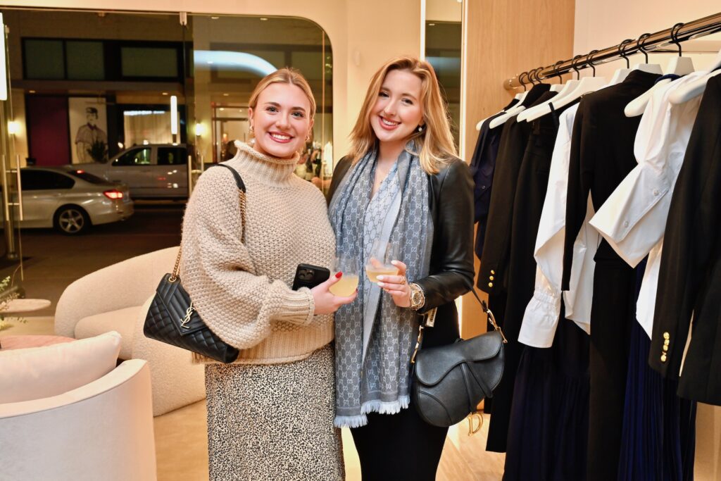 Bailey Sherman, Aria Franek at the A.L.C. opening in River Oaks District.