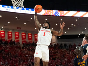 In its first Big XII contest, the University of Houston Cougars beat the University of West Virginia Mountaineers at the Fertitta Center