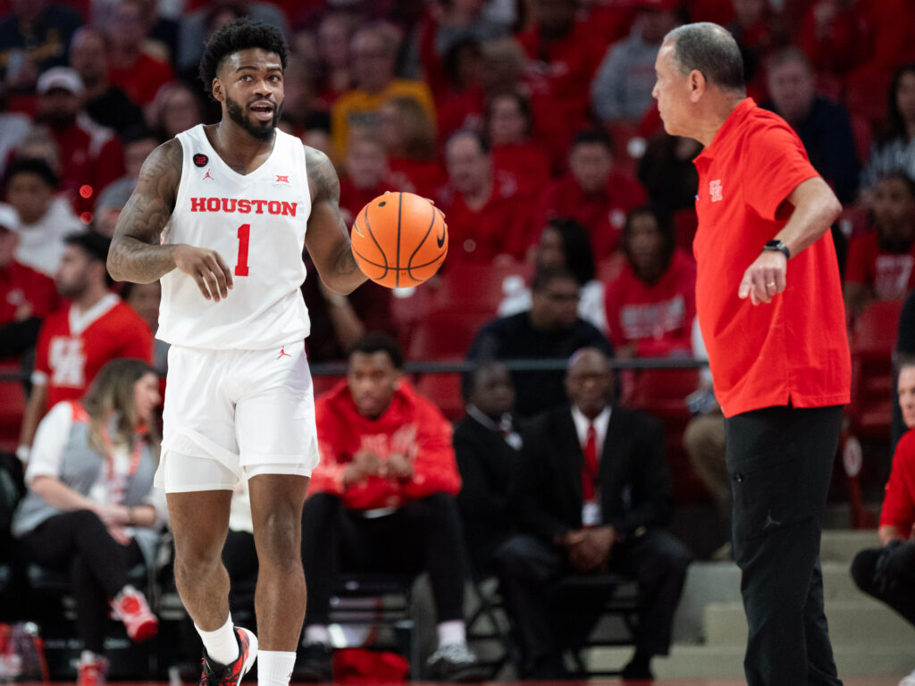University of Houston point guard Jamal Shead and coach Kelvin Sampson are an elite combination. (Photo by F. Carter Smith)