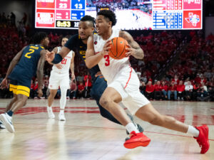 In its first Big XII contest, the University of Houston Cougars beat the University of West Virginia Mountaineers at the Fertitta Center