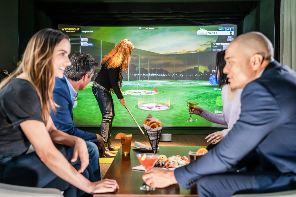 The Hilton Anatole hotel’s Topgolf Swing Suite is now open where guests can swing, sip, savor, and repeat.