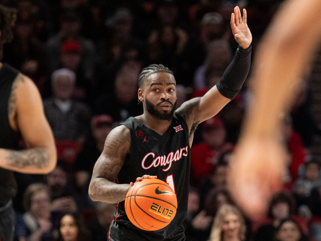 University of Houston point guard Jamal Shead is always in control. (Photo by F. Carter Smith)