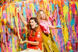 Sloomoo Institute co-founders Sara Schiller and Karen Robinovitz take part in the fun. (Photo by Lanna Apisukh)