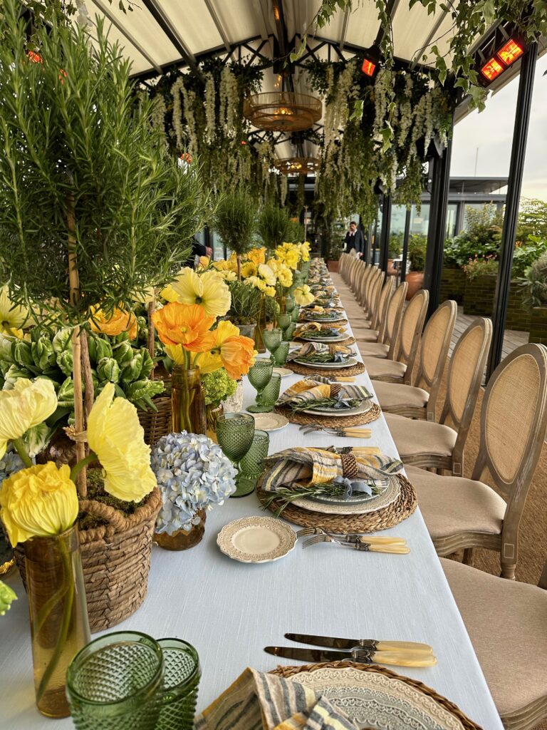 The welcome lunch for Sheridan William's birthday in Paris, held at rooftop Restaurant Perruche.  (Photo by Shelby Hodge)
