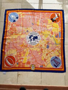 ales of The Vintage Contessa’s spanking new Houston, Texas, silk scarf, made in collaboration with Roki Design,  will benefit the Astrodome Conservancy.