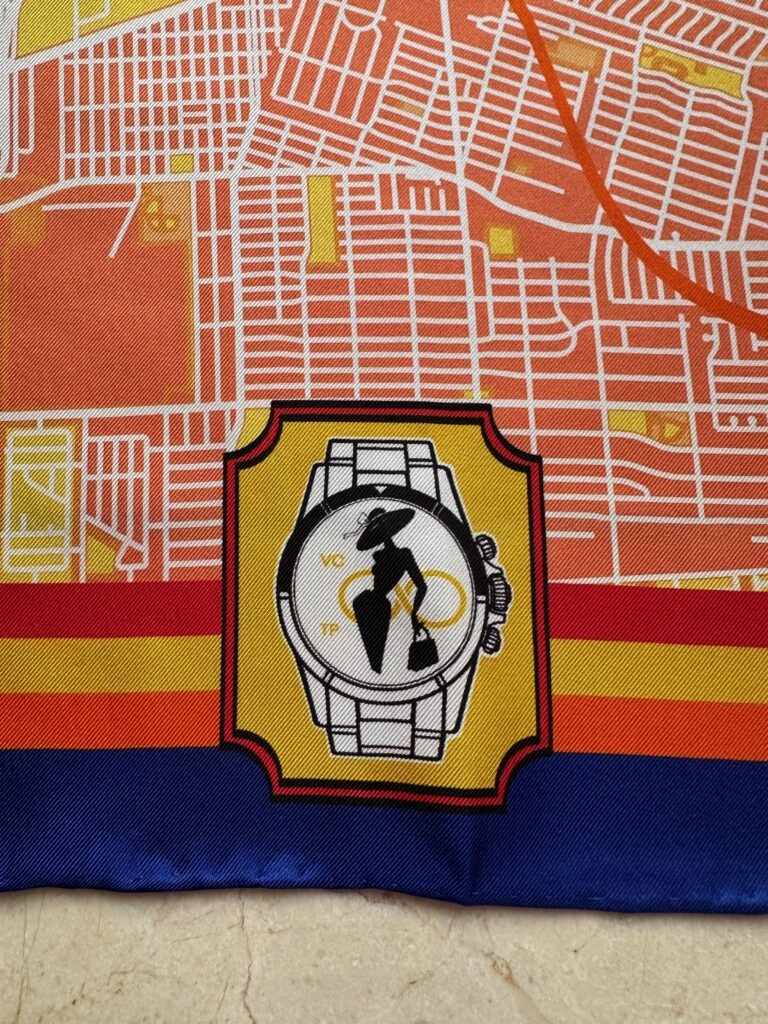 One corner of the Vintage Contessa's Houston, Texas, scarf which benefits the Astrodome Conservancy.