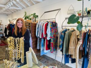 IOTA – Fashion finder and style maven Carolyn Young just keeps moving forward. (Photo by Courtney Dabney)