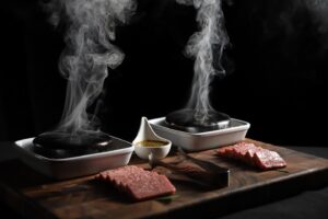 Kobe – A5 Wagyu seared over hot rocks tableside at Dee Lincoln Prime.