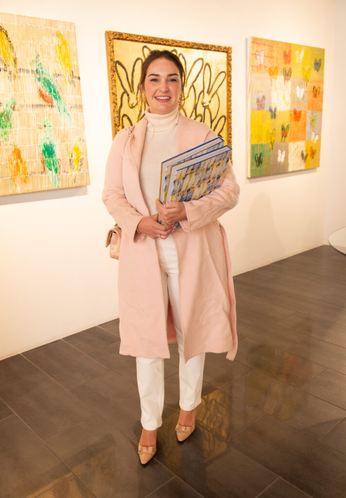 Liz Parry at Laura Rathe Fine Art's "Hunt Slonem: Hare Salon" (Photo by George Fiala)