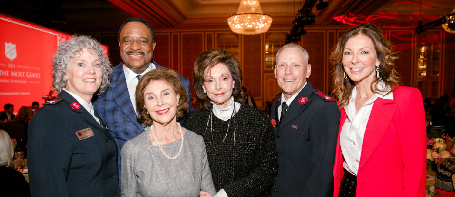 Major Dawn McFarland, James Brown, Laura Bush, Gene Jones, Major Paul McFarland, Charlotte Jones