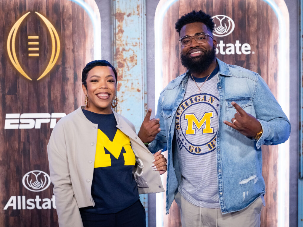 Brittany and Keenan Seahorn brought a Houston touch to the ESPN party.  (Photo by F. Carter Smith)