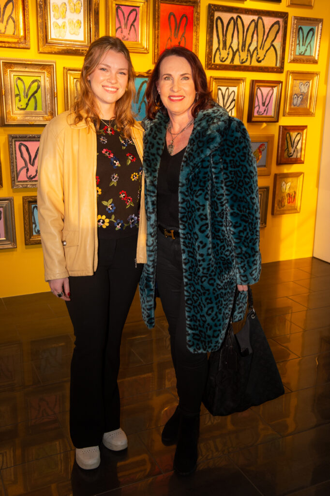 Patricia Sharron, Mary Pat Sharron at Laura Rathe Fine Art's "Hunt Slonem: Hare Salon"  (Photo by George Fiala)