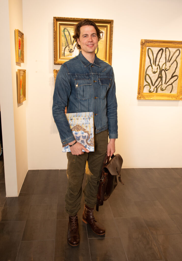 Pete West at Laura Rathe Fine Art's "Hunt Slonem: Hare Salon" (Photo by George Fiala)