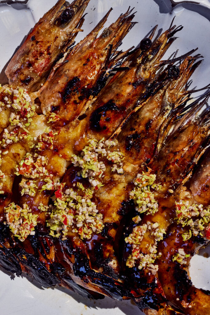 The barbecued shrimp at Lutie's is a highlight of the menu. (Photo by Mackenzie Smith Kelly)