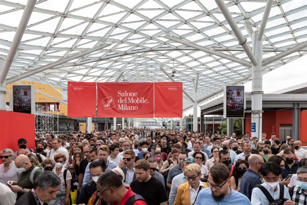 The scene at Salone del Mobile, also known as the Milan Furniture Fair. (Photo by Alberto Strada)
