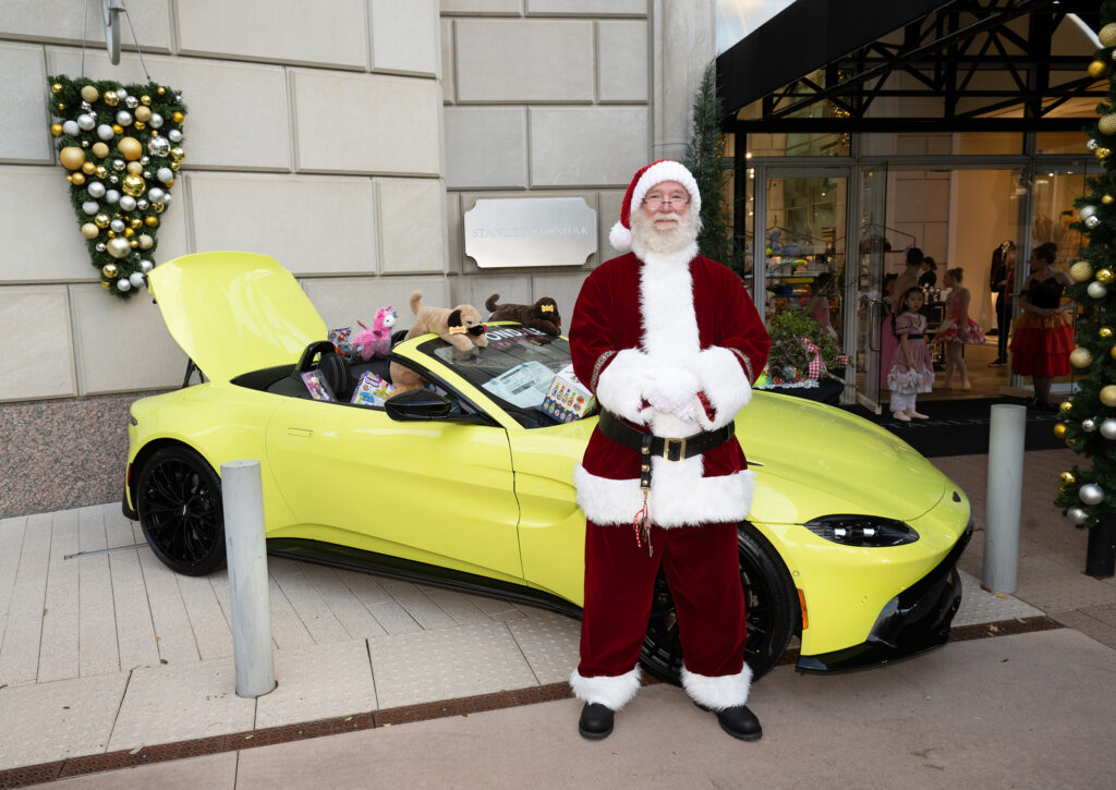 Santa left his sled at the North Pole and decided to come in his Aston Martin (Photo by George Fiala)
