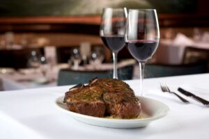 Steak – The porterhouse steak at Ruth’s Chris Steak House.