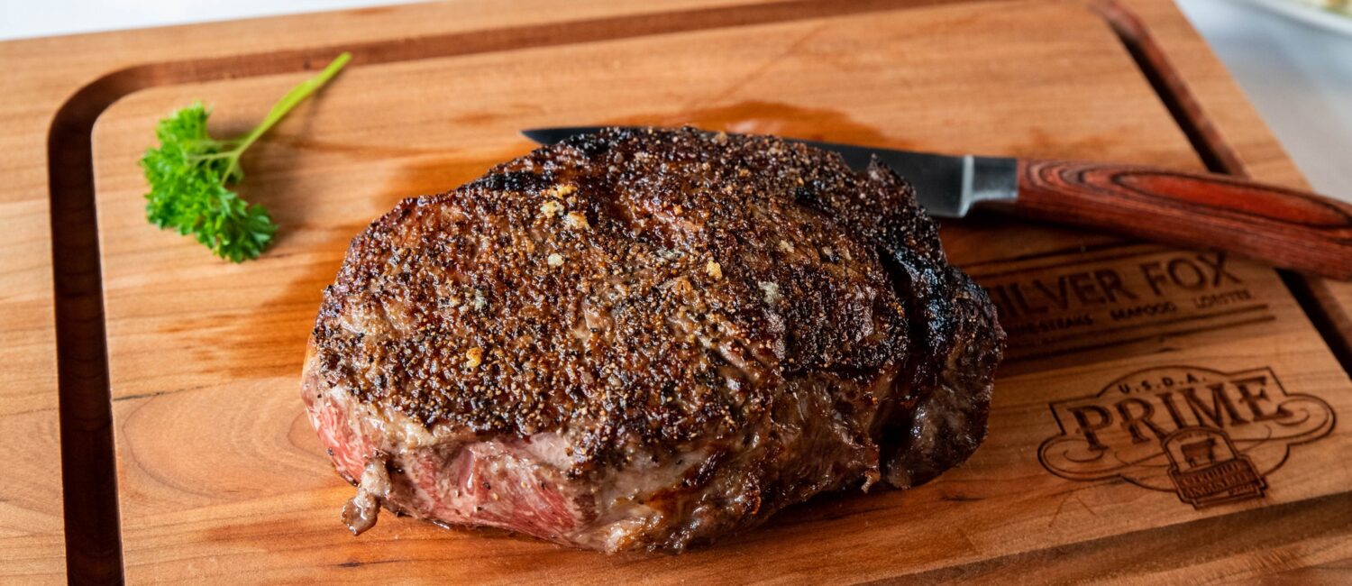 Steak – The rich marbling makes the Delmonico cut at Silver Fox exceptionally juicy and flavorful