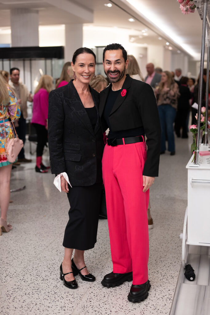 Sue Smith, Fady Armanious at Tootsies for the American Cancer Society Tickled Pink Luncheon launch. (Photo by Daniel Ortiz)
