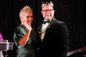 Shon and Bonnie Sims were crowned King and Queen of the ALZ Krewe at the inaugural Mardi Gras Memory Ball.