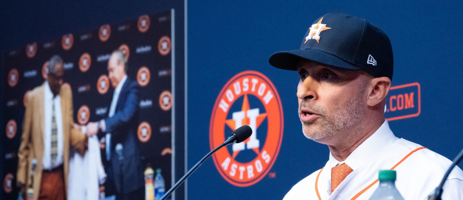 The Houston Astros named Joe Espada as the 20th full-time manager in club history during a press conference with general manager Dana Brown at Minute Maid Park. Espada spent the last six seasons as the bench coach for the team before becoming a MLB manage