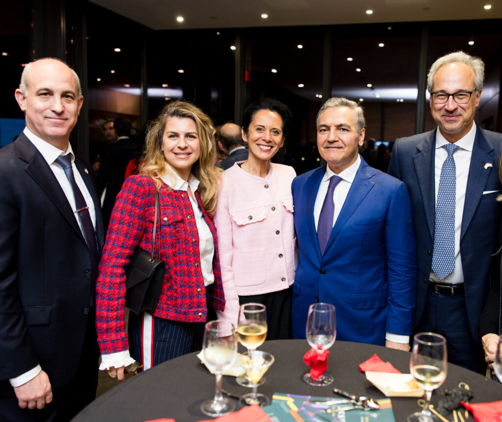 Christopher Olson, Lama Danial, Valérie Baraban, Samer Danial, Adel Chaouch at Celebrating 100 Years of Friendship at Rothko Chapel (Photo by Hung L. Truong)