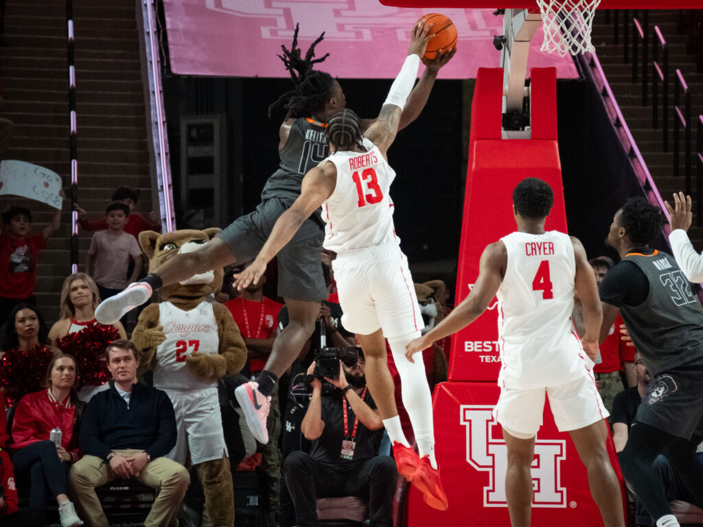 Houston forward JoJo Tugler gives would be scorers plenty to think about. (Photo by F. Carter Smith)