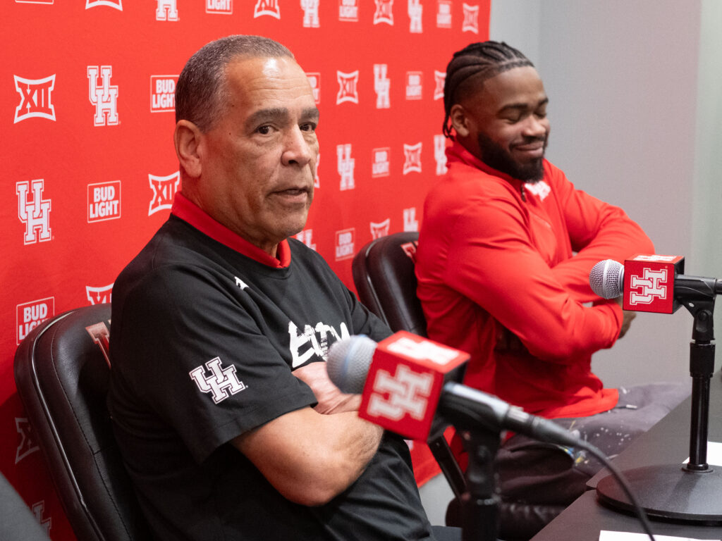 UH coach Kelvin Sampson and point guard Jamal Shead are a coach and point team-up that ranks among the game's best. (Photo by F. Carter Smith)