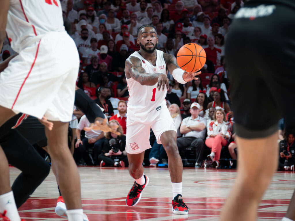 University of Houston point guard Jamal Shead is the best point guard in the country. (Photo by F. Carter Smith)