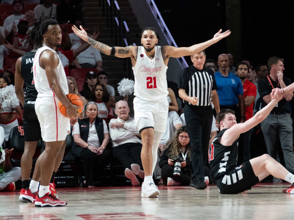 University of Houston guard Emanuel Sharp knows this UH team makes its own noise. (Photo by F. Carter Smith)