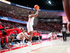 The #3 Houston Cougars defeated the Texas Longhorns in an 82-61 wire-to-wire win behind 26 points from guard L.J. Cryer . The Cougars used a big second half to hold Texas to a season-low scoring mark at the Fertitta Center