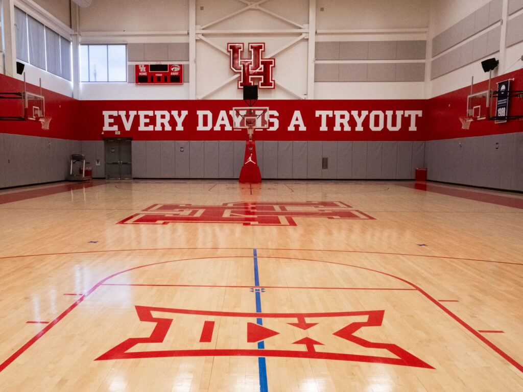 UH basketball's second practice gym includes a homage to hard work and every day standards. (Photo by F. Carter Smith)