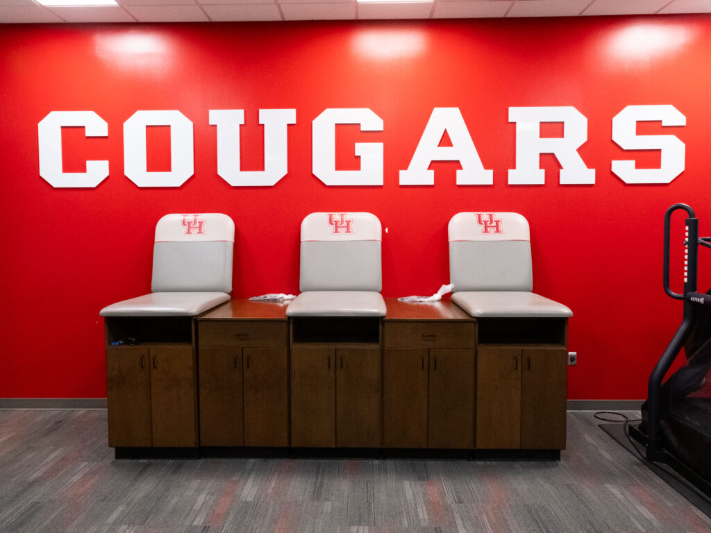 Houston basketball's renovated facility includes cutting edge treatment rooms and even nap pods. (Photo by F. Carter Smith)